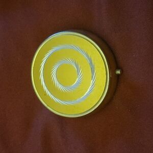 Vintage Gold & Silver Top Etched 3 Compartment Metal Pill Box